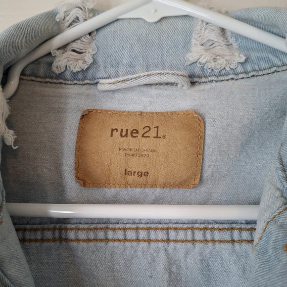 Light Wash Distressed Denim Jacket - Rue21 - Picture 6 of 9
